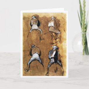 Vier Studien eines Jockys, Edgar Degas Karte