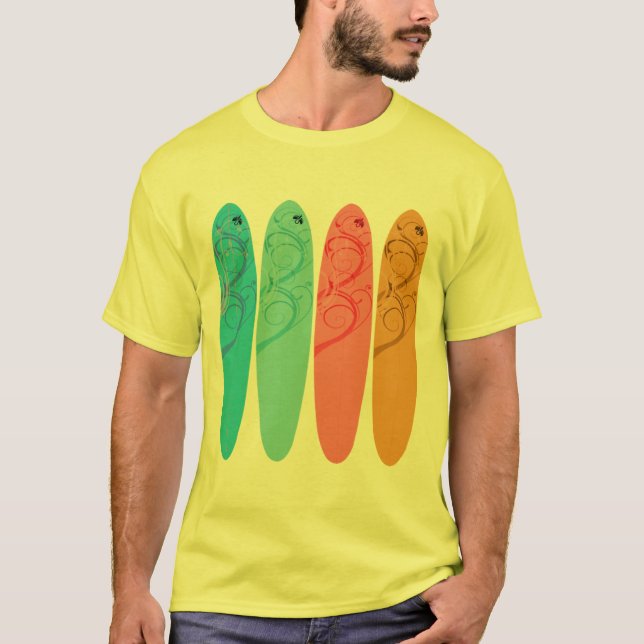 Vier Surfbretter T-Shirt (Vorderseite)
