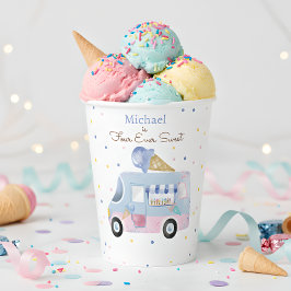 Vier Süßeis-LKW zum Geburtstag Pappbecher