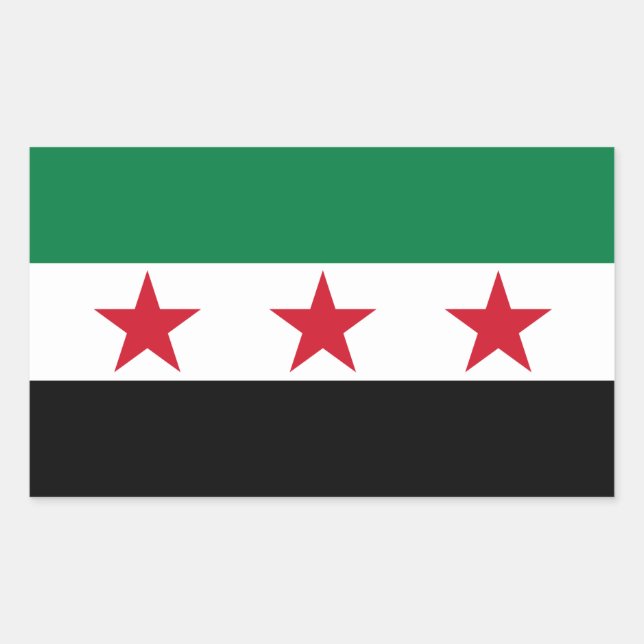 VIER Syrien-Flagge Rechteckiger Aufkleber (Vorderseite)