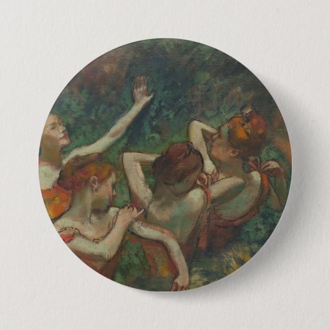 Vier Tänzer, beeindruckendes Gemälde, Edgar Degas Button (Vorderseite)