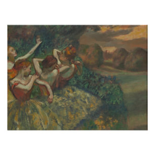 Vier Tänzer, beeindruckendes Gemälde, Edgar Degas Poster
