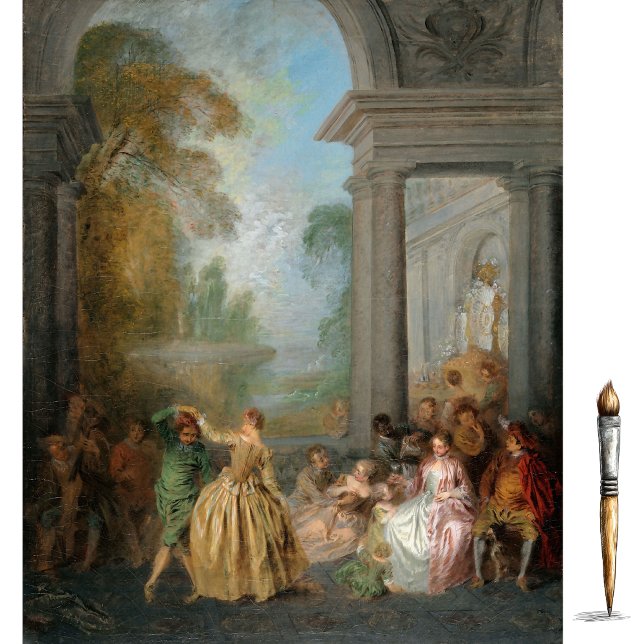 Vier Tänzer in einem Pavillon von Jean-Baptiste Le Seidenpapier (Von Creator hochgeladen)