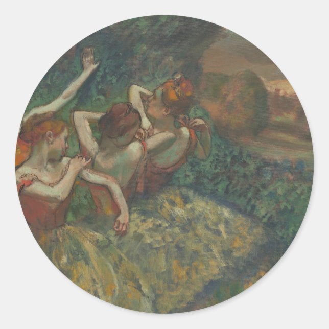 Vier Tänzer von Edgar Degas, Ballet Fine Art Runder Aufkleber (Vorderseite)