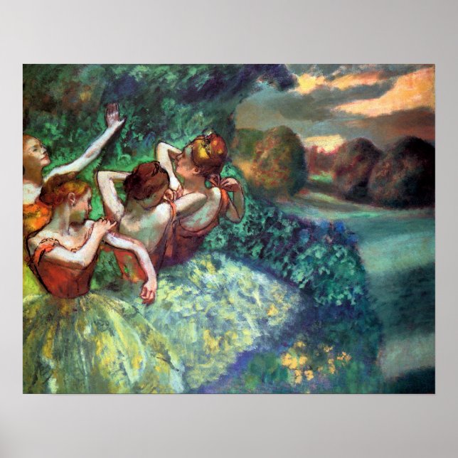 Vier Tänzerinnen von Degas Poster (Vorne)