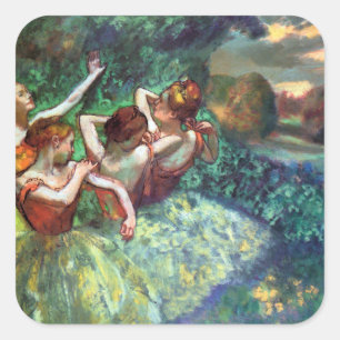 Vier Tänzerinnen von Degas Quadratischer Aufkleber