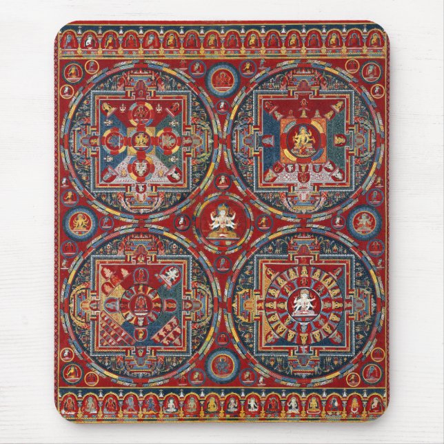 Vier tibetische Mandalas der Vajravali-Serie Mousepad (Vorne)