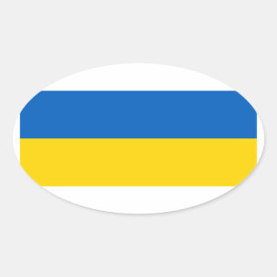 VIER ukrainische Staatsflagge Ovaler Aufkleber