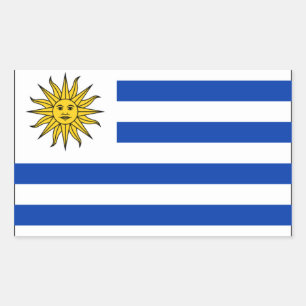 VIER Uruguay-Staatsflagge Rechteckiger Aufkleber