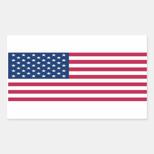 VIER USA-Staatsflagge Rechteckiger Aufkleber