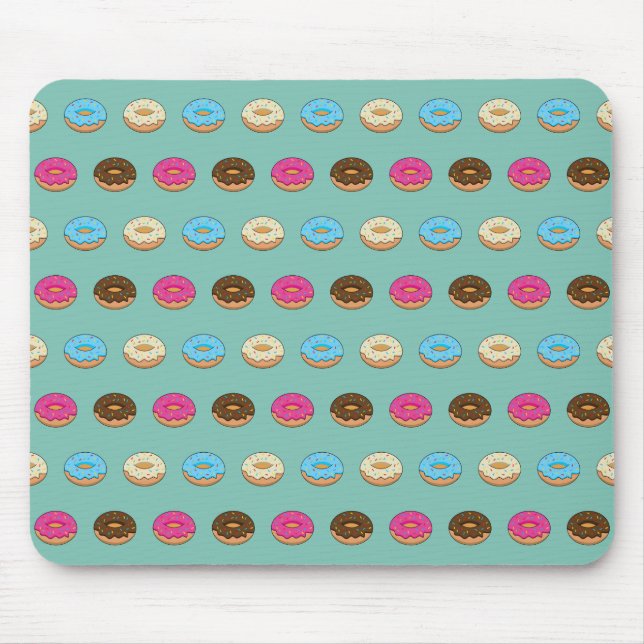 Vier verschiedene Donuts Muster Mousepad (Vorne)