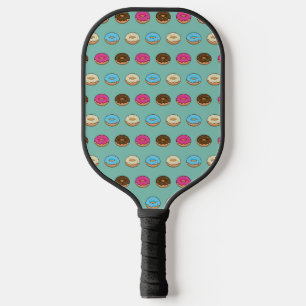Vier verschiedene Donuts Muster Pickleball Schläger