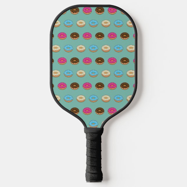 Vier verschiedene Donuts Muster Pickleball Schläger (Vorderseite)