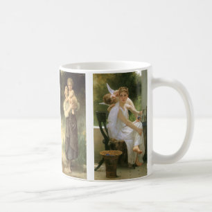 Vier verschiedene Gemälde von Bouguereau Angel Tasse