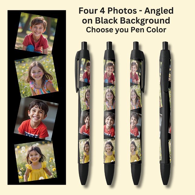 Vier viereckige Fotos auf Schwarz gekleidet Kugelschreiber (Von Creator hochgeladen)