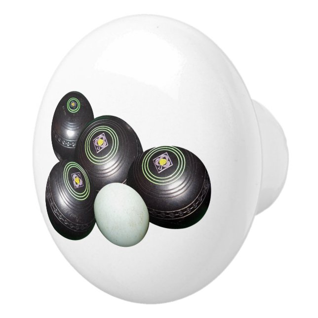 Vier Vintage Rasenschüsseln, Keramikknauf (Rechts)