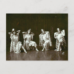 Vier Vintage-Vaudeville-Tänzer schlagen eine Pose Postkarte
