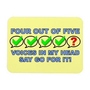 Vier von fünf Stimmen Funny Premium Magnet