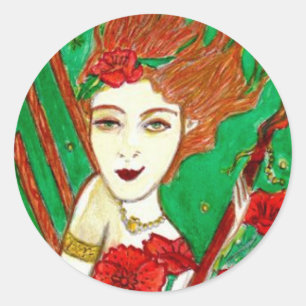 Vier von Stäben Runder Aufkleber