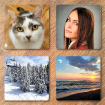Vier Vorlagen für Personalisierte Familienfotos Untersetzer Set<br><div class="desc">Laden Sie vier Fotos hoch und erstellen Sie ganz einfach Ihr personalisiertes Untersetzer-Set. Sie können dieses Design auf anderen Zazzle-Produkten übertragen und an die meisten Zazzle-Produkte anpassen. Sie können auch auf ANDERE KLICKEN, um eine Textzeile auf dem Untersetzer hinzuzufügen. Standard Studio Designs werden in hochauflösender Vektorgrafik für einen beruflichen Druck...</div>