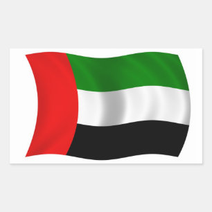 VIER Wave UAE Flag Rechteckiger Aufkleber