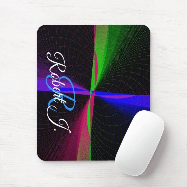 Vier-Wege-Geometrisches-Wellen-Mauspad Mousepad (Mit Mouse)