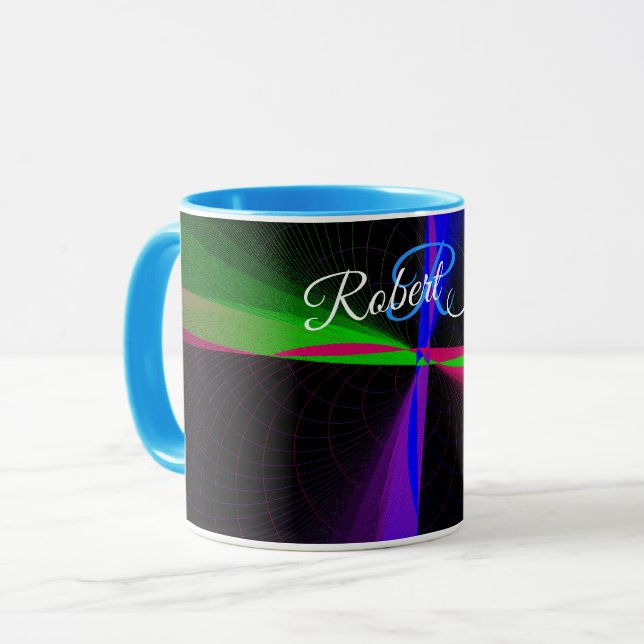 Vier-Wege-Welle Geometrische Kaffeetasse (Vorderseite Links)