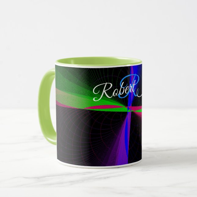 Vier-Wege-Welle Geometrische Kaffeetasse (Vorderseite Links)