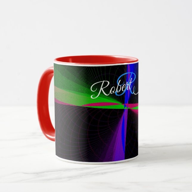 Vier-Wege-Welle Geometrische Kaffeetasse (Vorderseite Links)