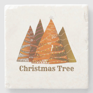 Vier Weihnachtsbaum Steinuntersetzer