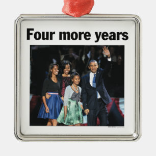 Vier weitere Jahreobama-Weihnachtsverzierung Ornament Aus Metall