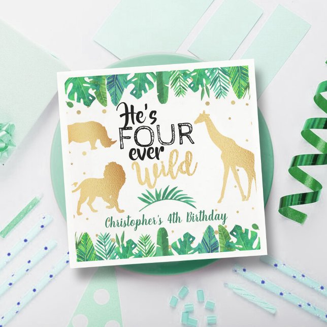 Vier Wilde Jungs 4. Geburtstag Serviette (Von Creator hochgeladen)