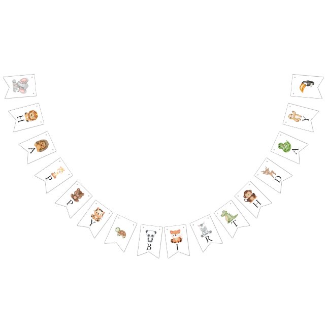 Vier wilde Safari zum 4. Geburtstag Wimpelkette (Alle)