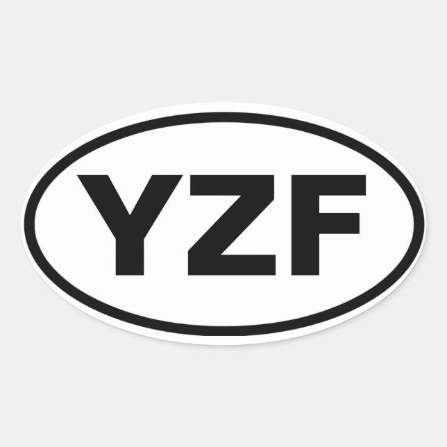 VIER Yellowmesser "YZF" Ovaler Aufkleber (Vorderseite)