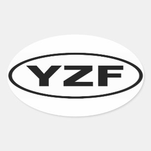 VIER Yellowmesser "YZF" Ovaler Aufkleber