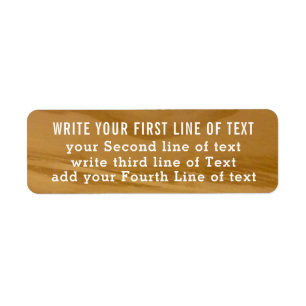 vier Zeilen bearbeitbaren Textes auf Imitat Holz, 