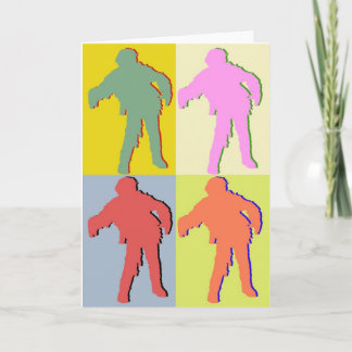 Vier Zombie-Art-Halloween-Karten Karte