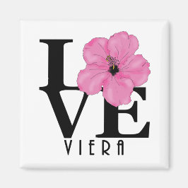 Viera LIEBE Pink Hibiskus Magnet