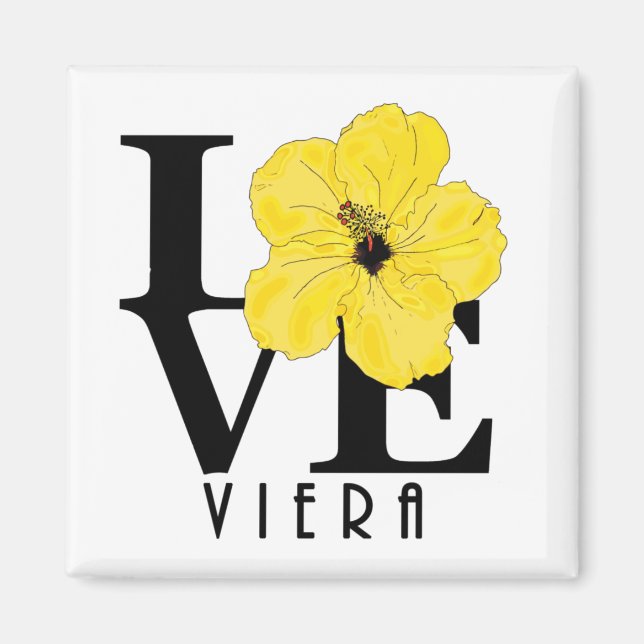 Viera LIEBE Yellow Hibiskus Magnet