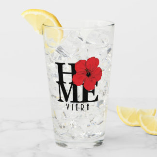 Viera ZUHAUSE Red Hibiskus Glas