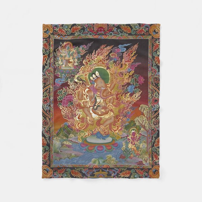 Vierartiger Ganesh Fleece Blanket (Vorderseite)