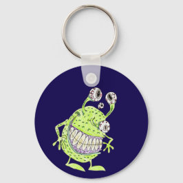 vieräugiges grünes Alien-Monster Schlüsselanhänger