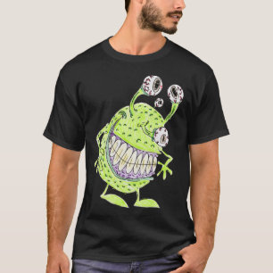 vieräugiges grünes Alien-Monster T-Shirt