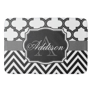 Vierblatt-Chevron-Monogramm Badematte