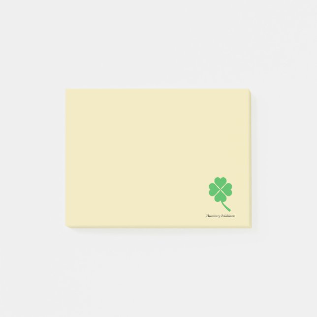 Vierblatt-Klee Post-it Klebezettel (Vorderseite)