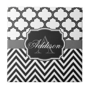 Vierblatt-Zickzack-Monogramm Fliese