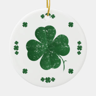 Vierblattklee - im Vintage-Stil Keramikornament