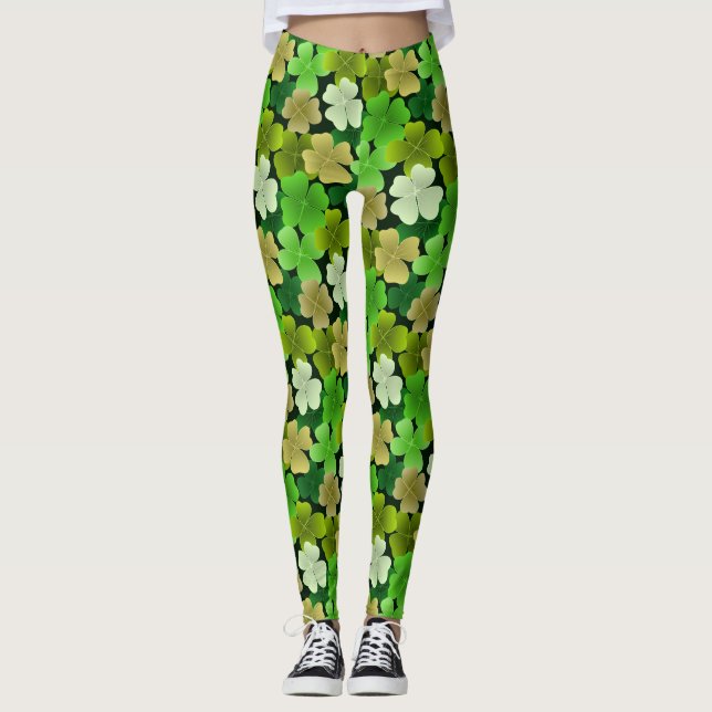 vierblättrig grün leggings (Vorderseite)