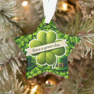 Vierblättriger Kleeblatt St. Patrick's Day viel Sp Ornament