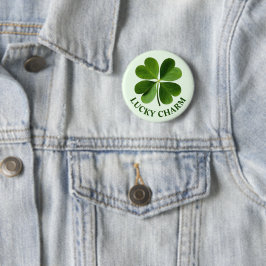 vierblättriges Kleeblatt Button